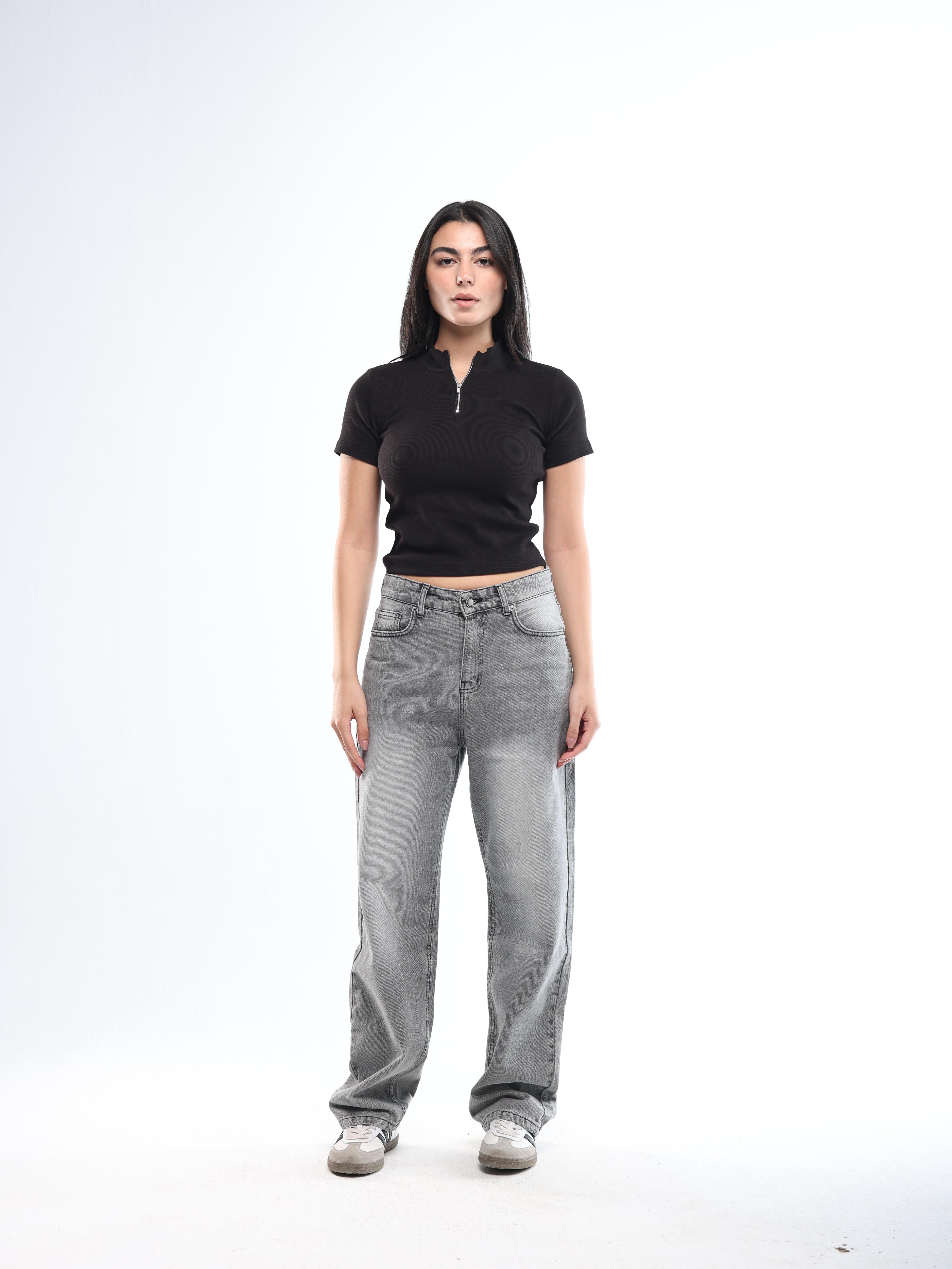 WOMEN'S GREY WASHED DENIM