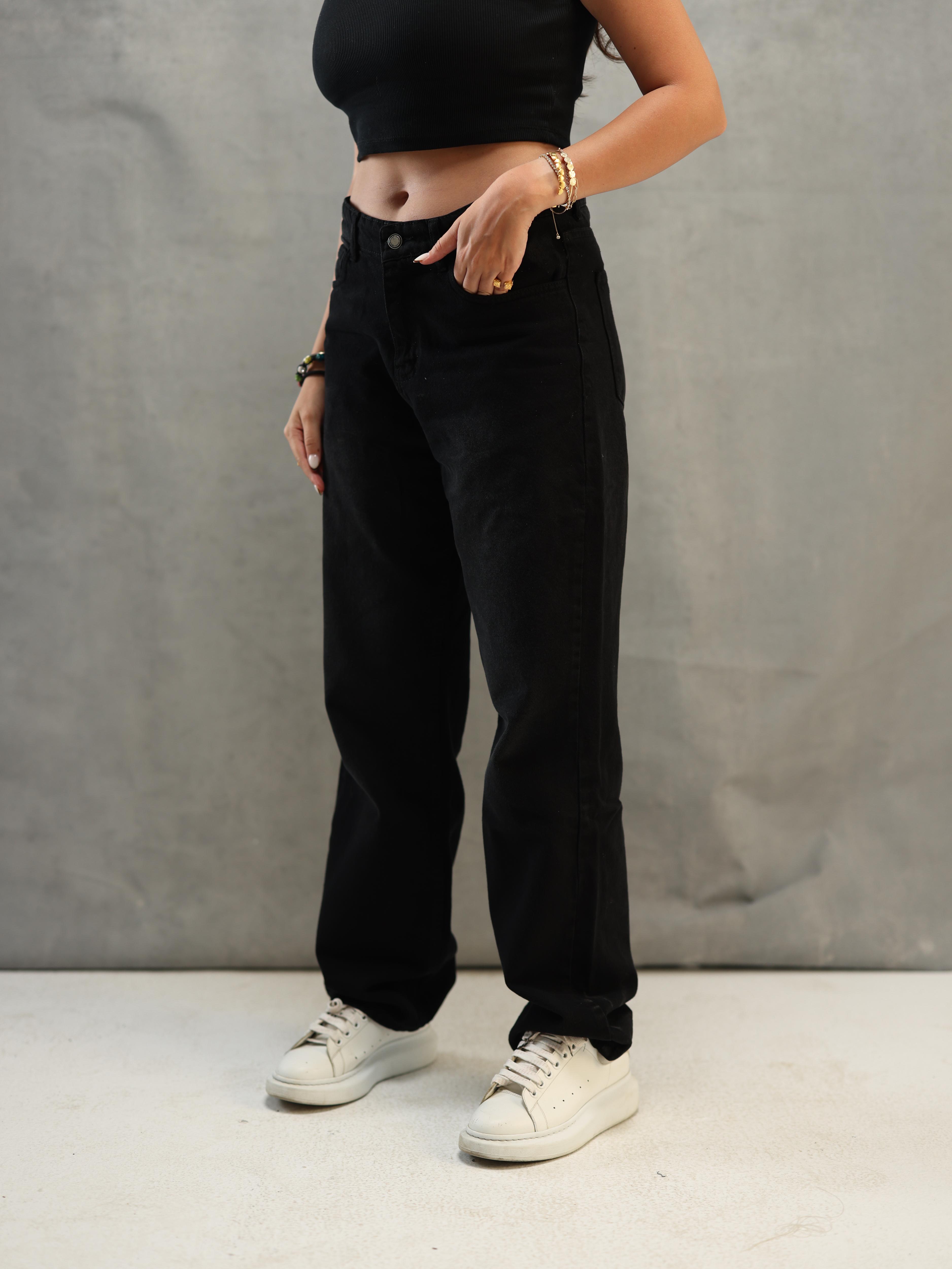 WOMEN'S BLACK WASHED DENIM