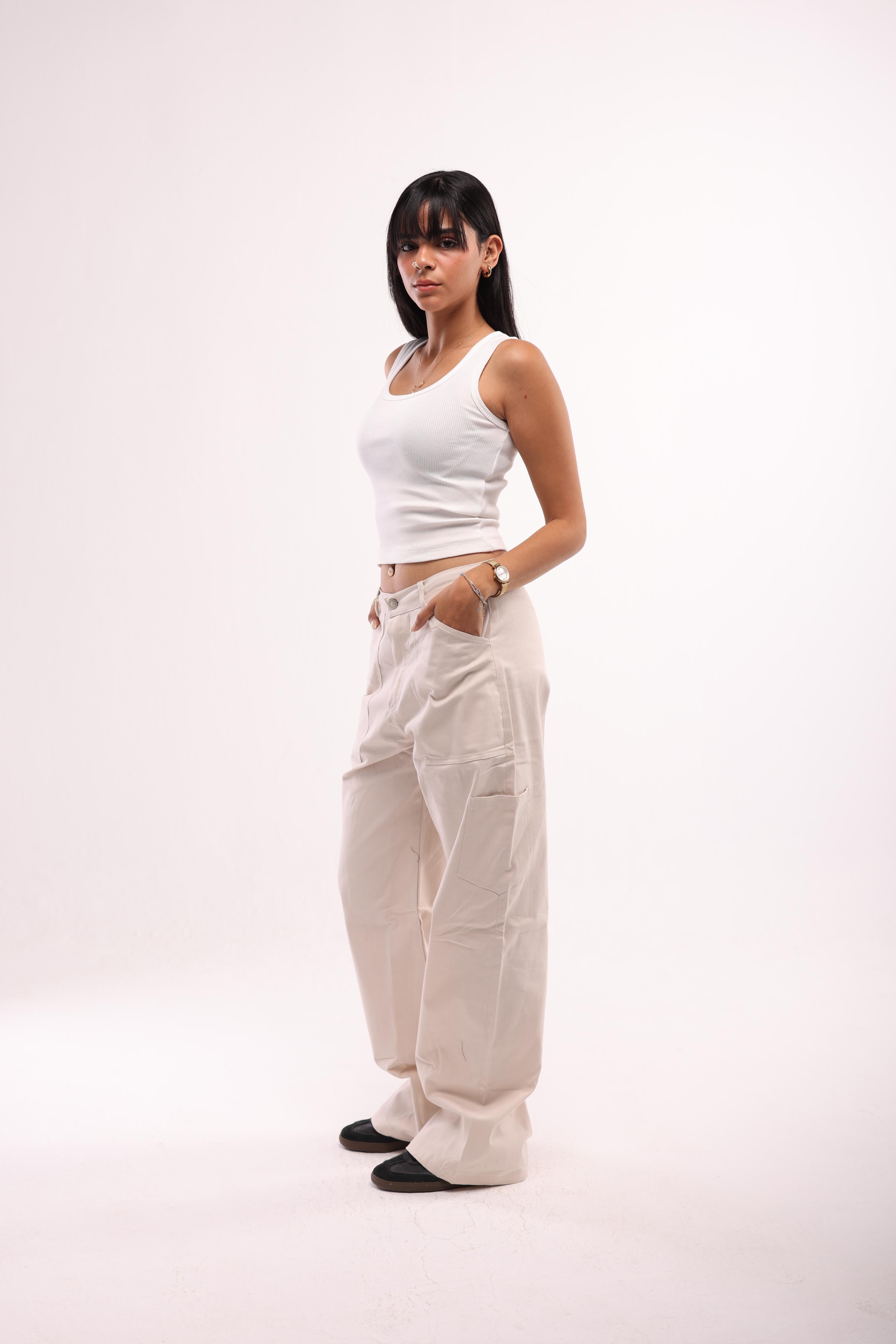 WOMEN'S ESSENTIAL PANTS - CREAMY