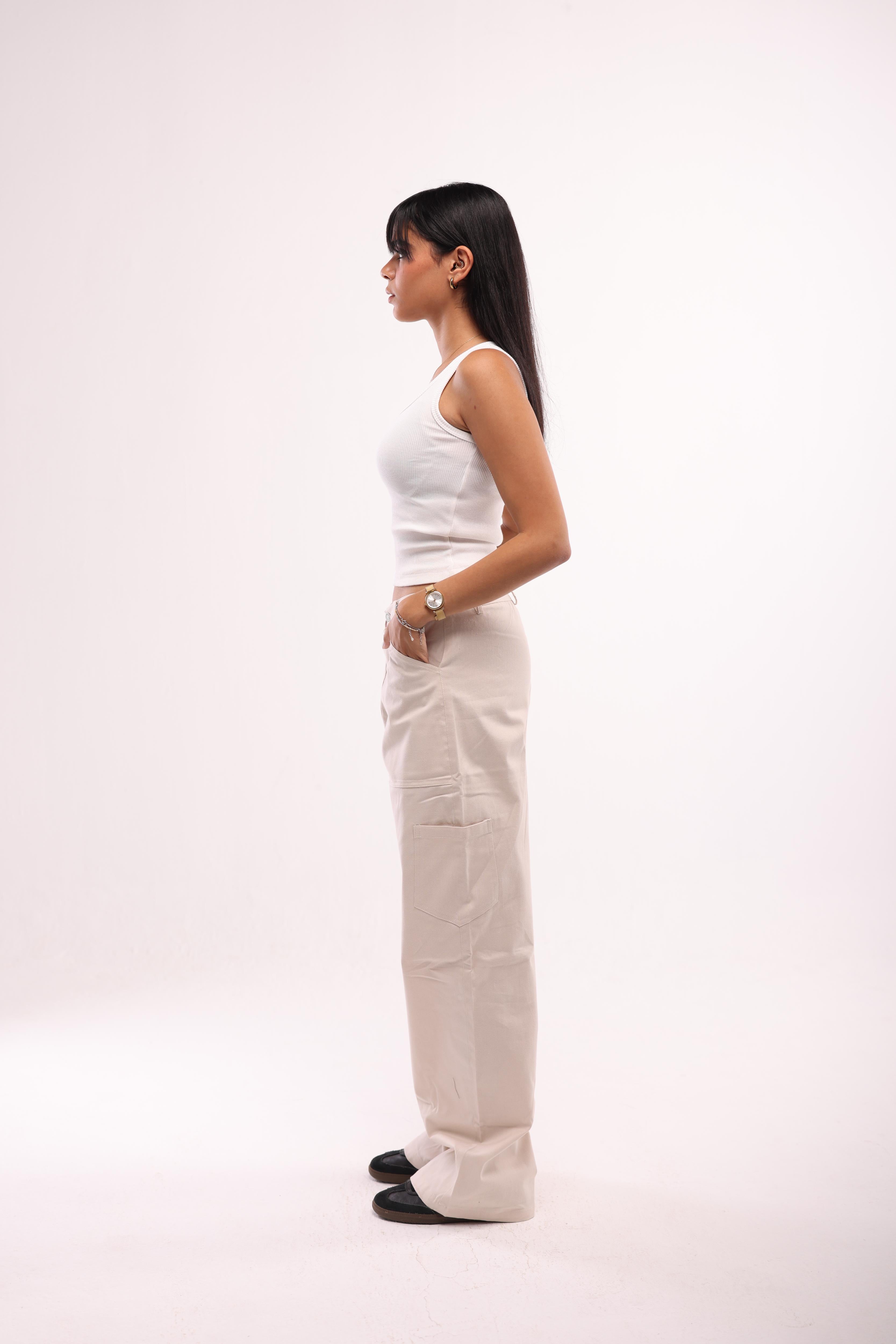 WOMEN'S ESSENTIAL PANTS - CREAMY