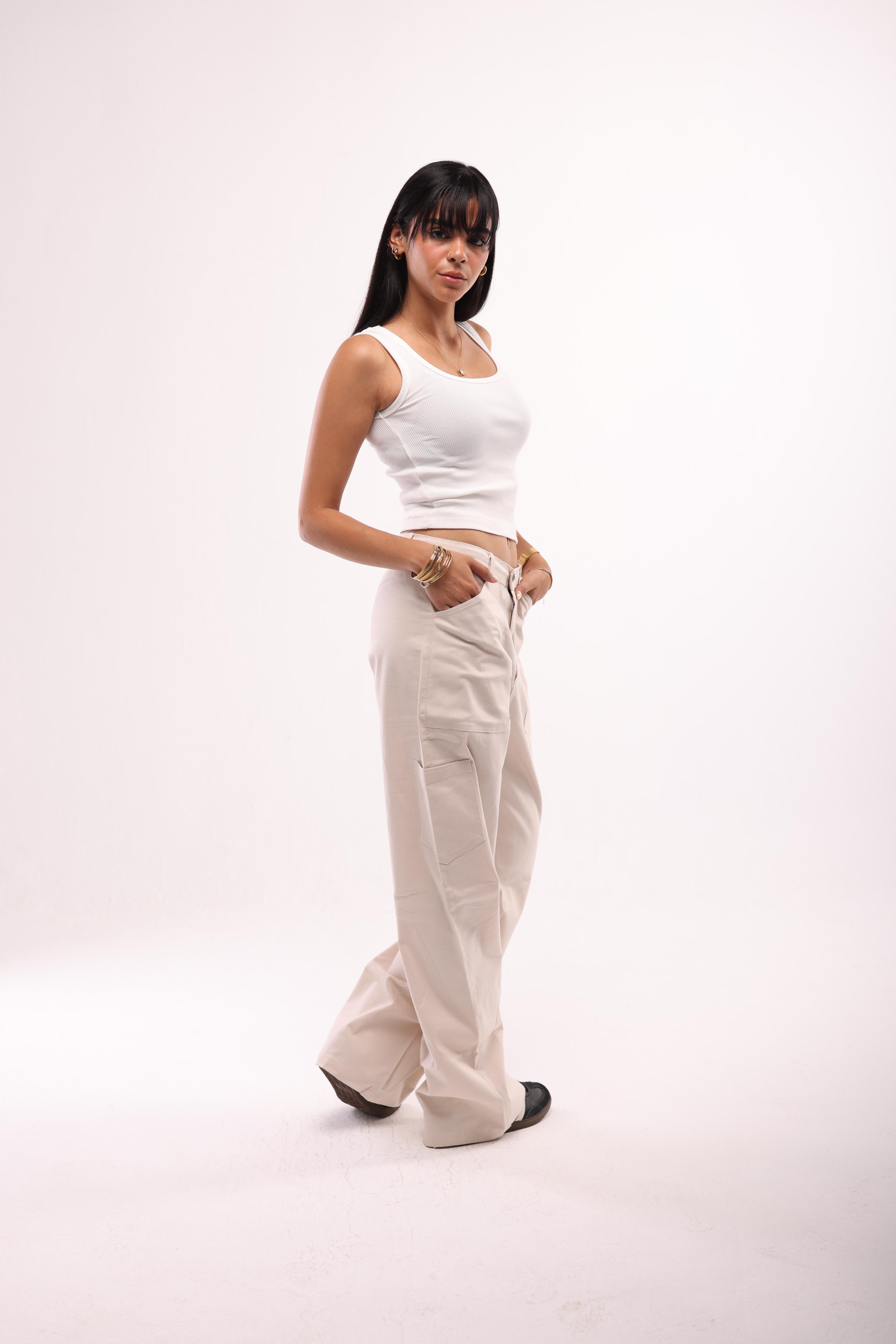 WOMEN'S ESSENTIAL PANTS - CREAMY