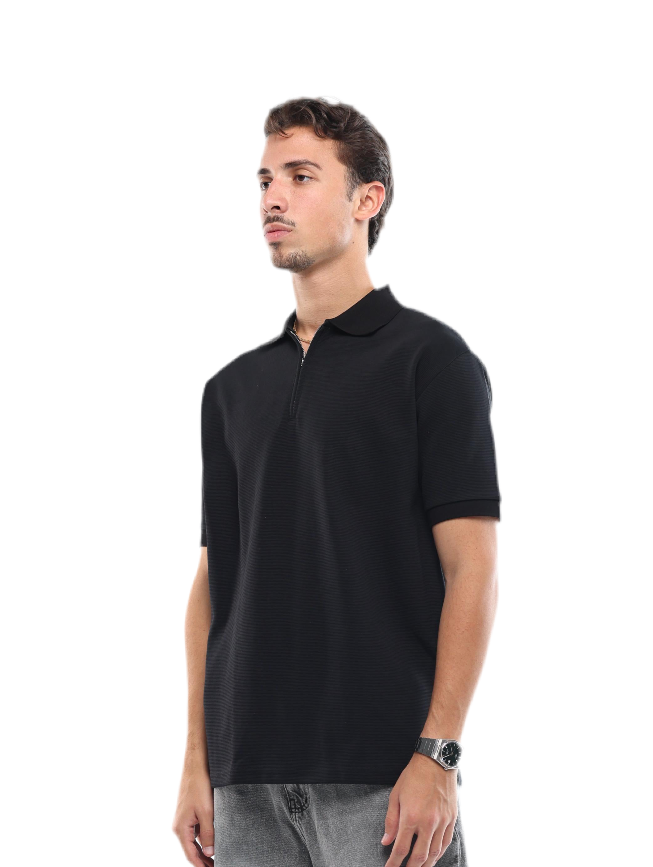 BLACK QUARTER ZIP SHIRT