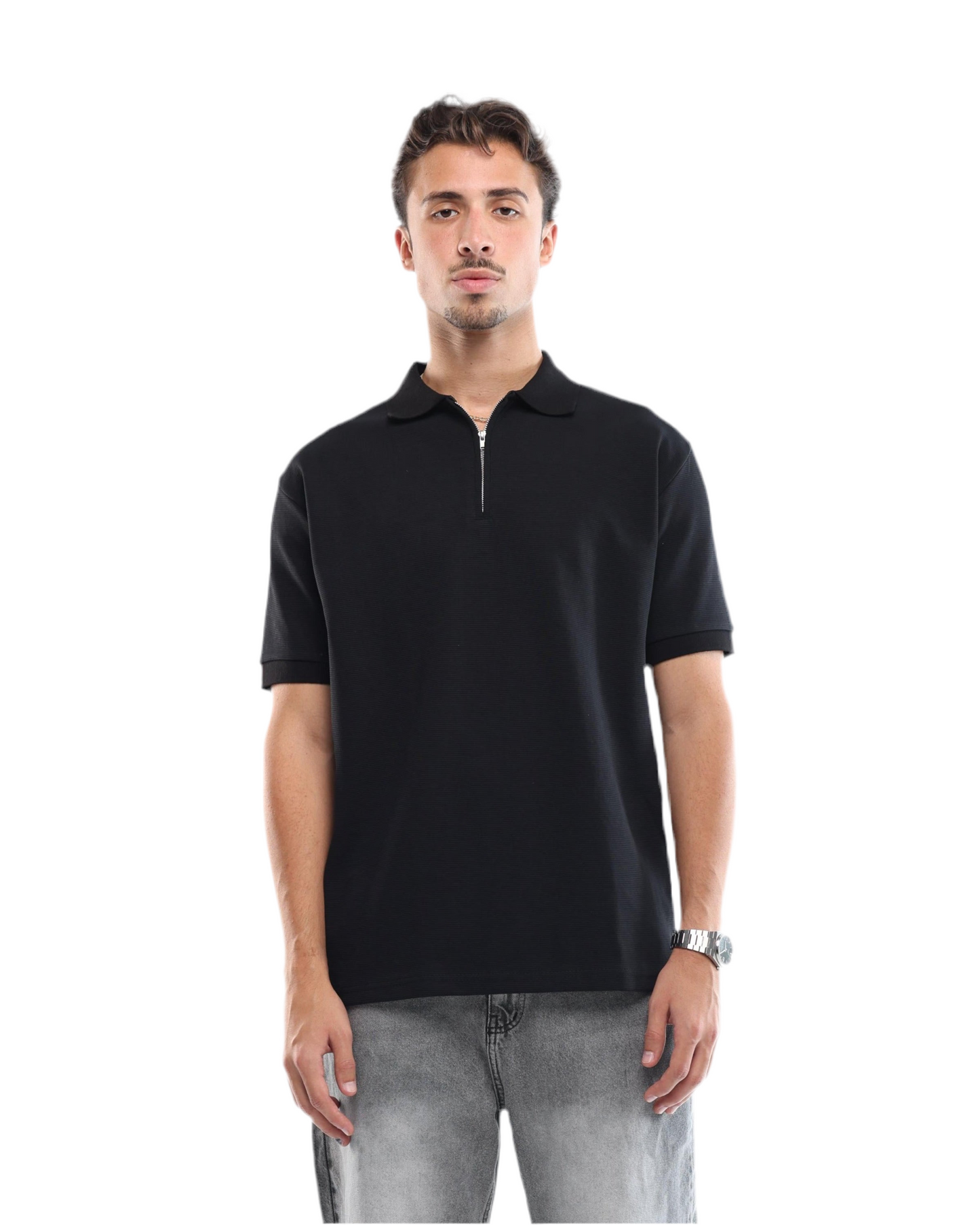 BLACK QUARTER ZIP SHIRT