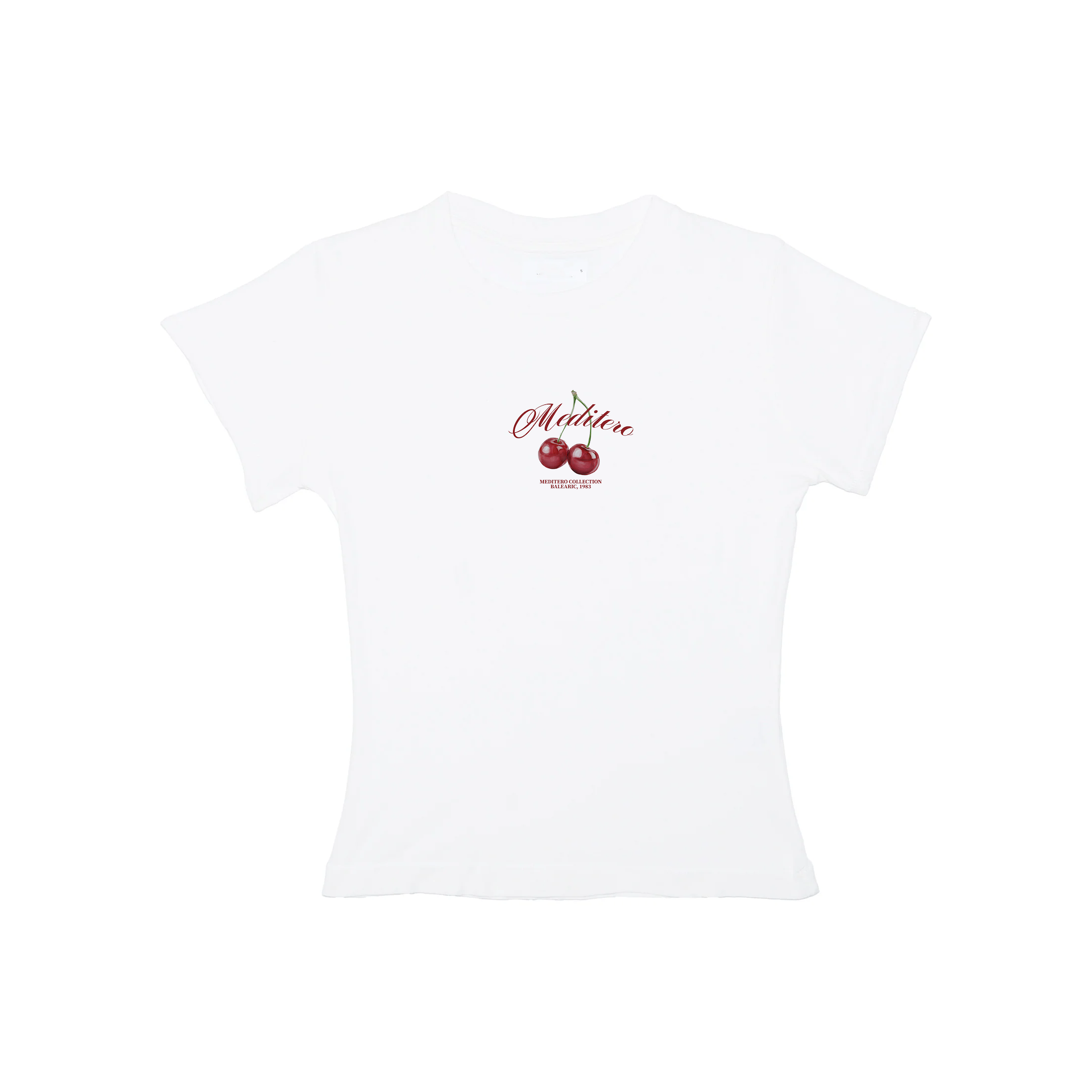 CHERRY BABY TEE - WHITE