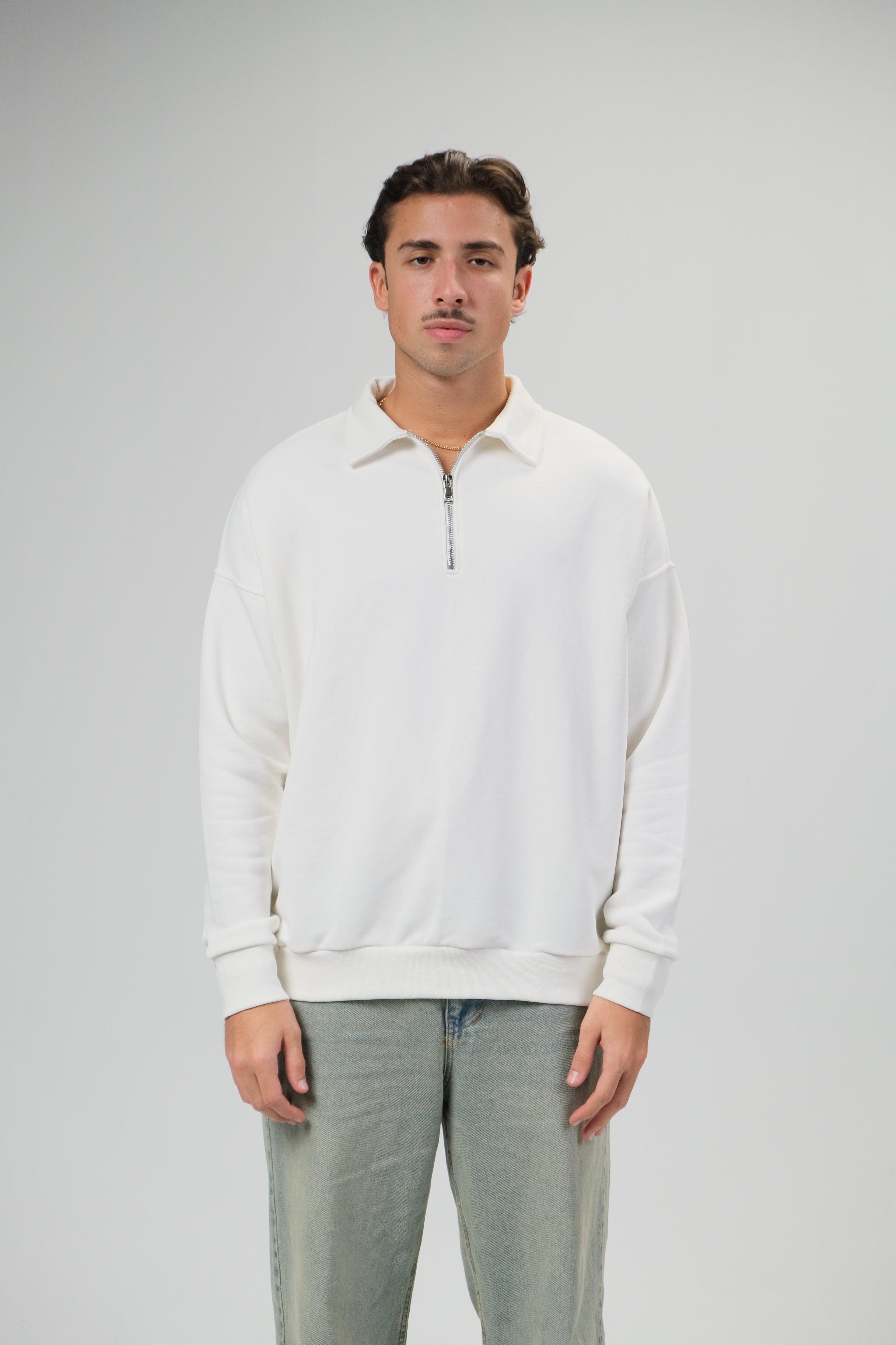 COLLARED SWEATER - OLIVE