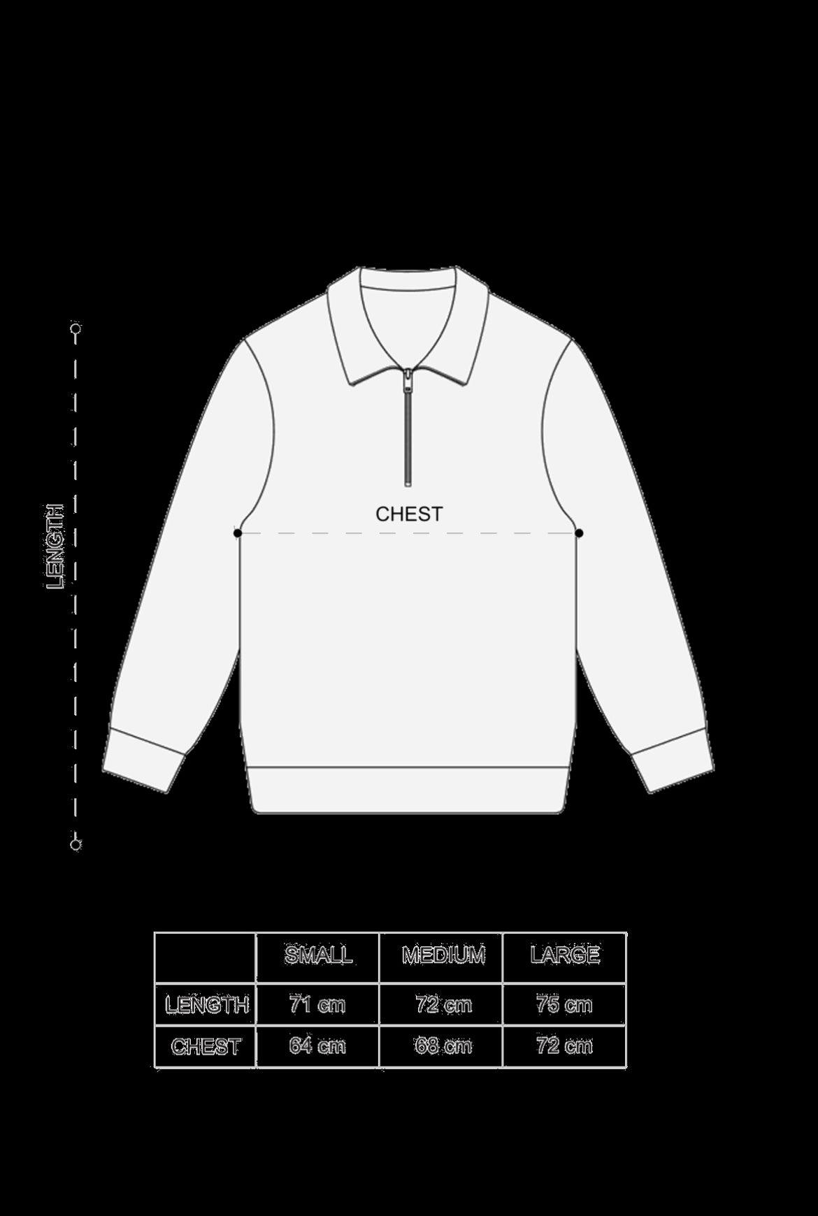 HALF ZIP SWEATER - BLACK