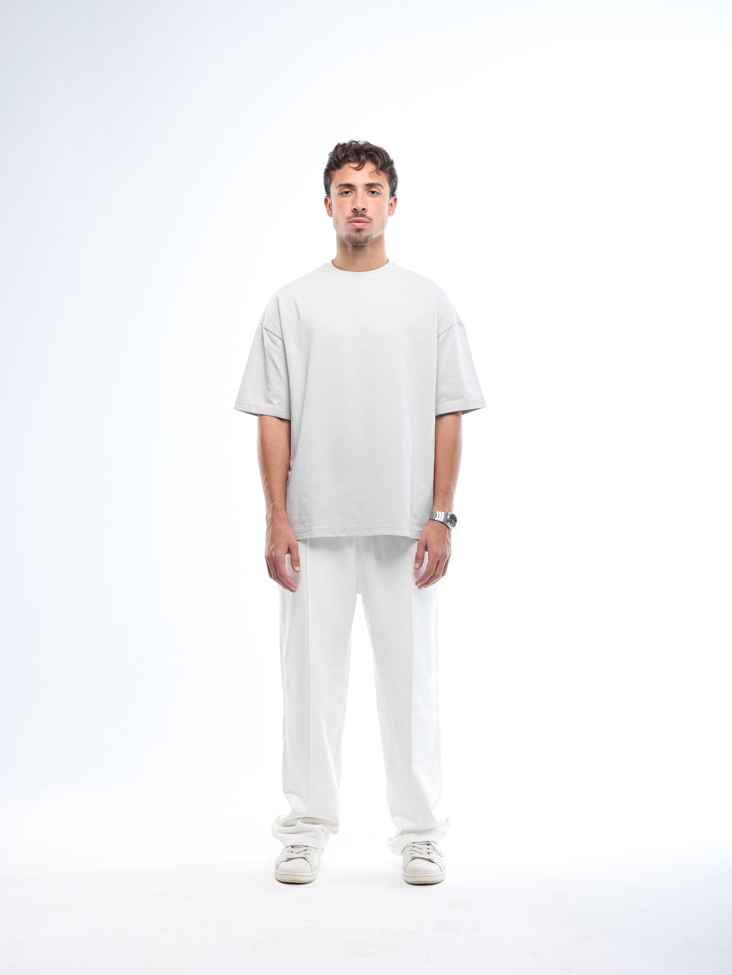 FRONT SEAM SWEATPANTS - WHITE