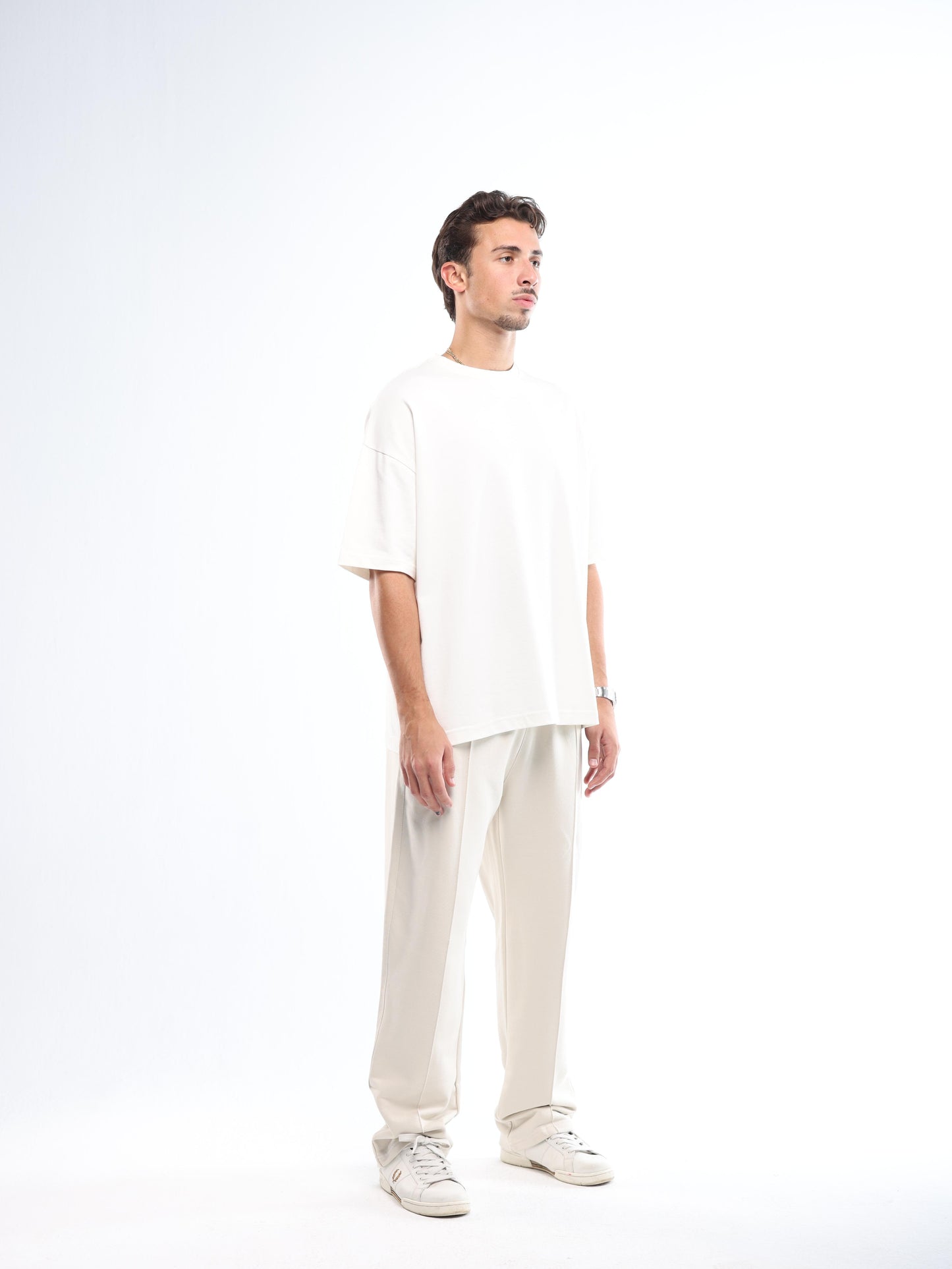 FRONT SEAM SWEATPANTS - CREAMY