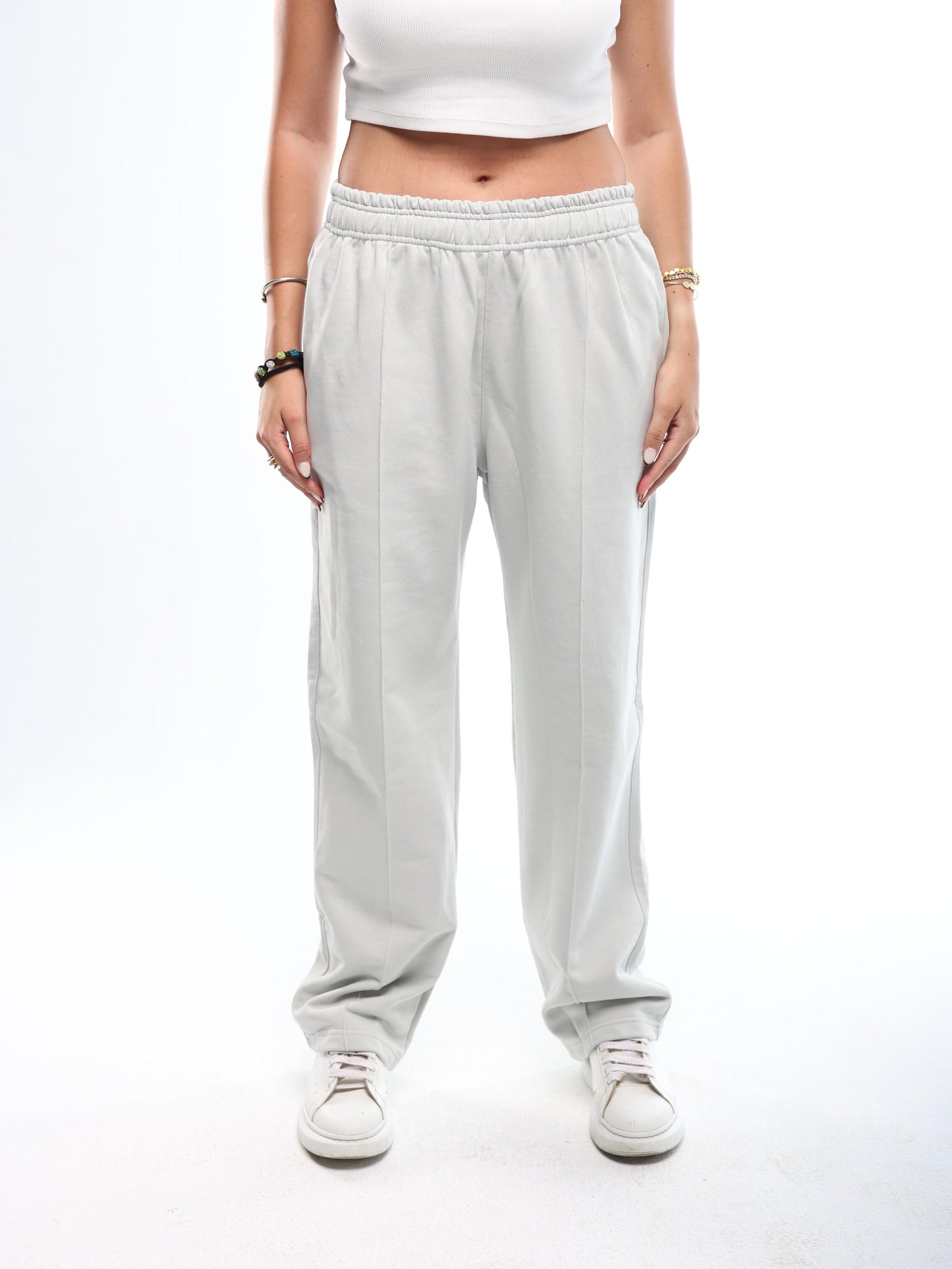 FRONT SEAM SWEATPANTS - GREY