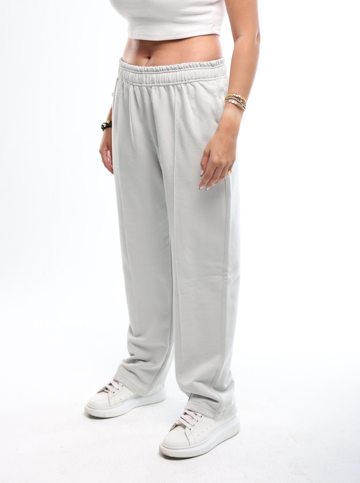 FRONT SEAM SWEATPANTS - GREY