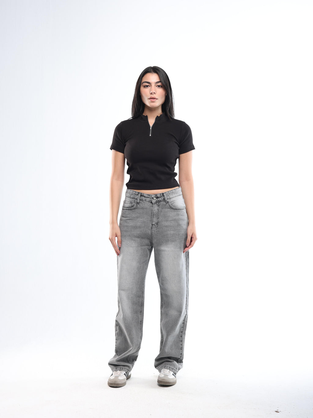 WOMEN'S GREY WASHED DENIM