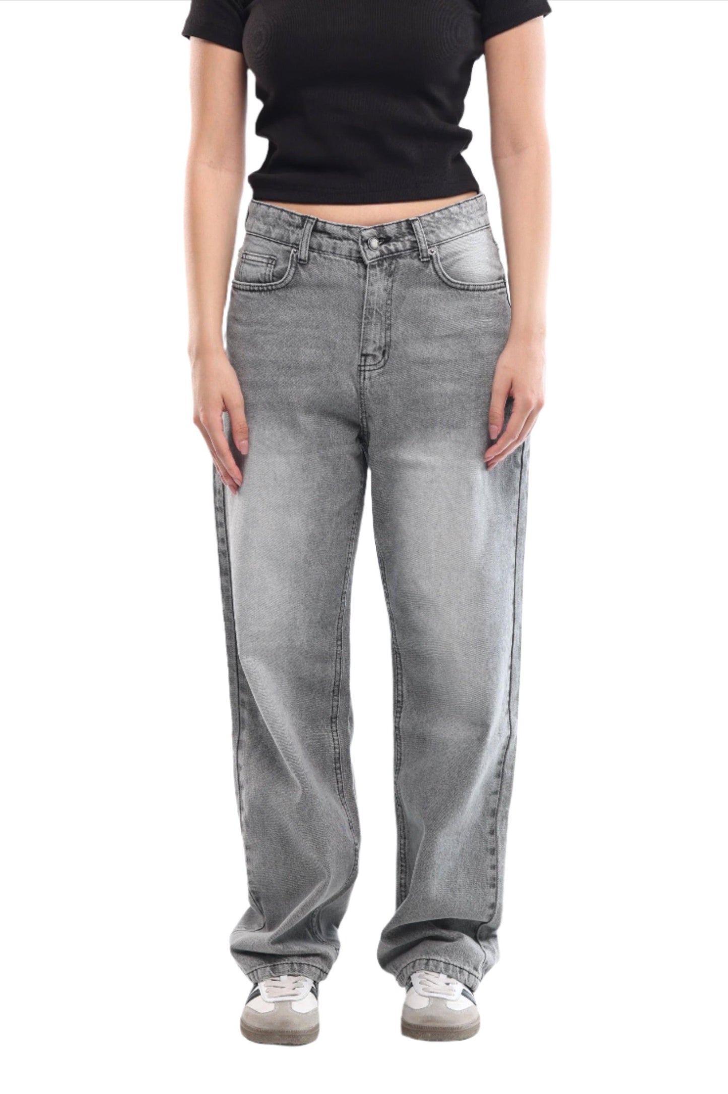 WOMEN'S GREY WASHED DENIM