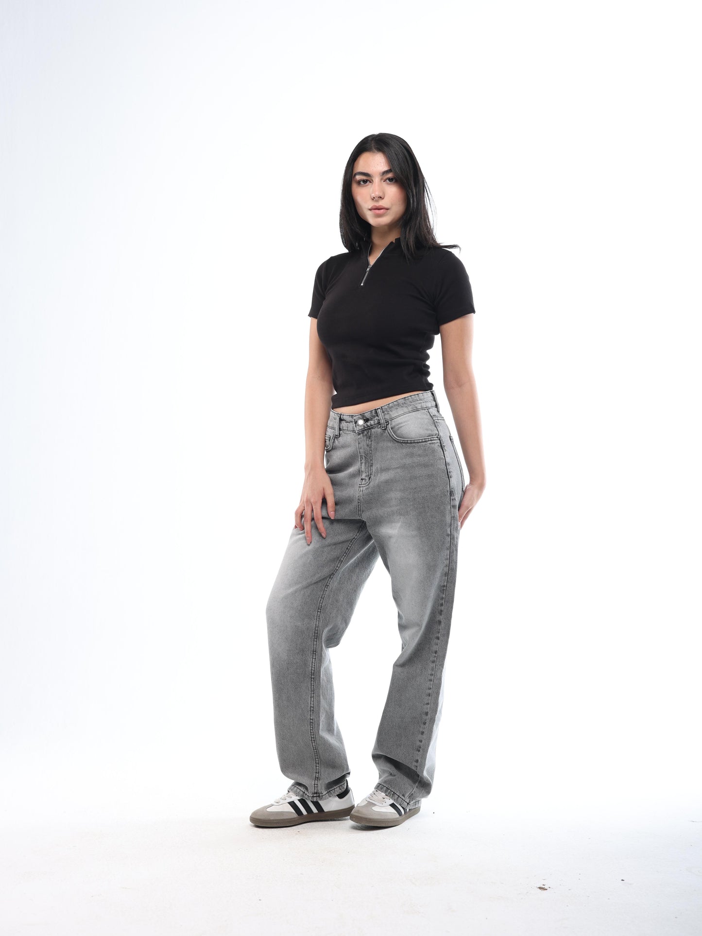 WOMEN'S GREY WASHED DENIM