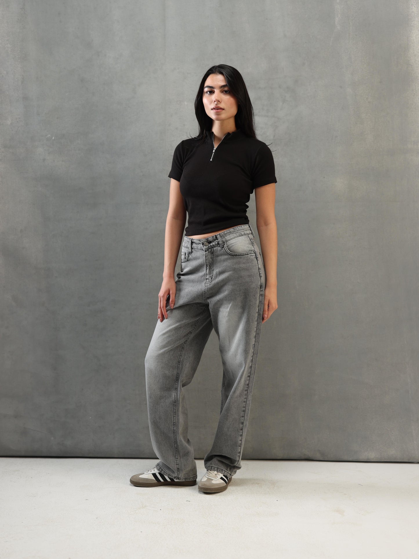 WOMEN'S GREY WASHED DENIM