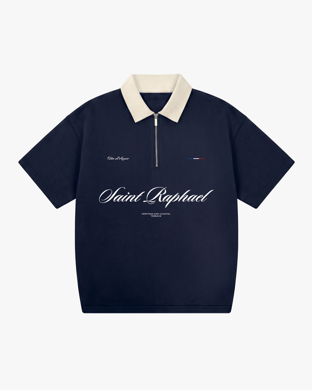 SAINT RAPHAEL NAVY ZIP POLO