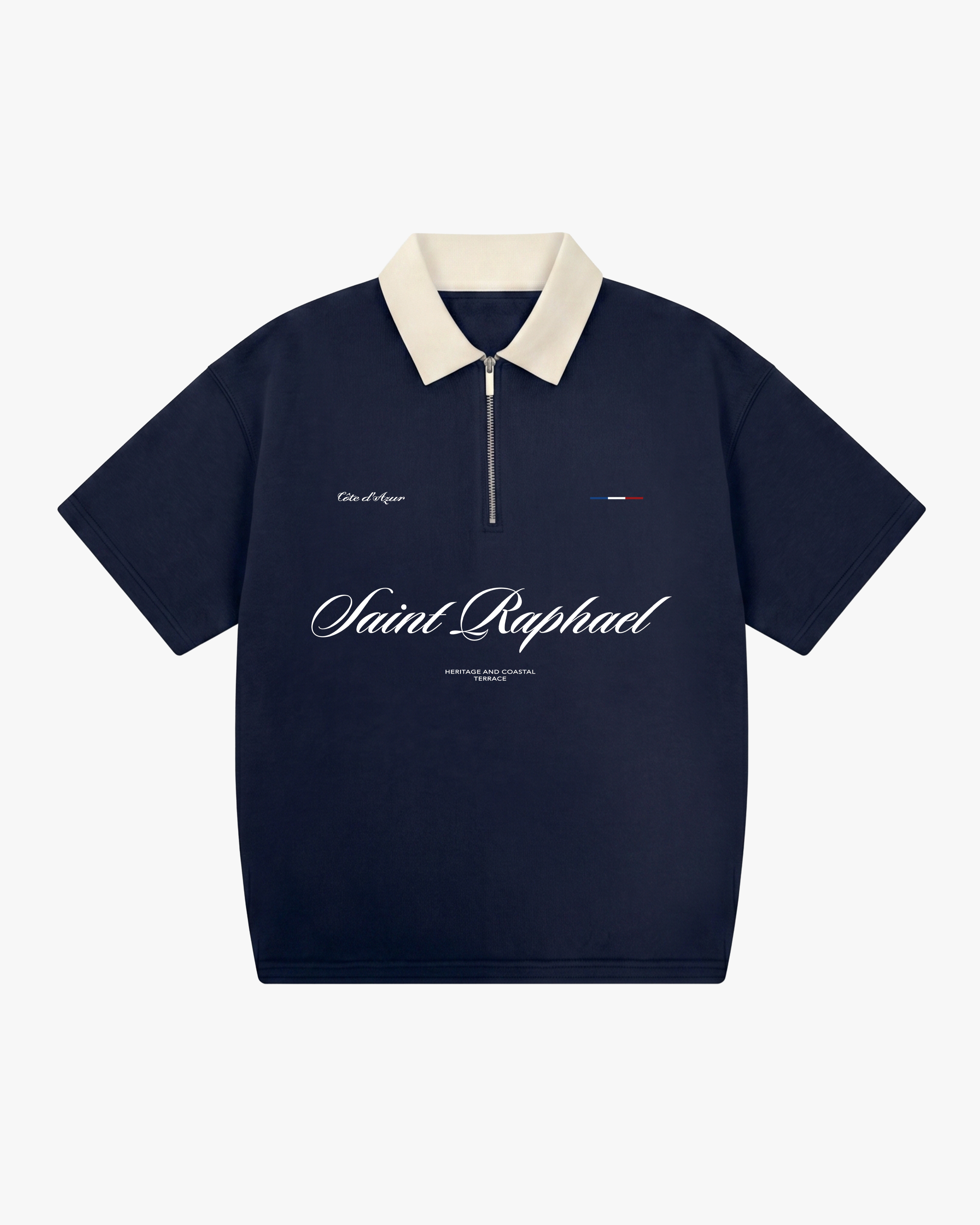 SAINT RAPHAEL NAVY ZIP POLO