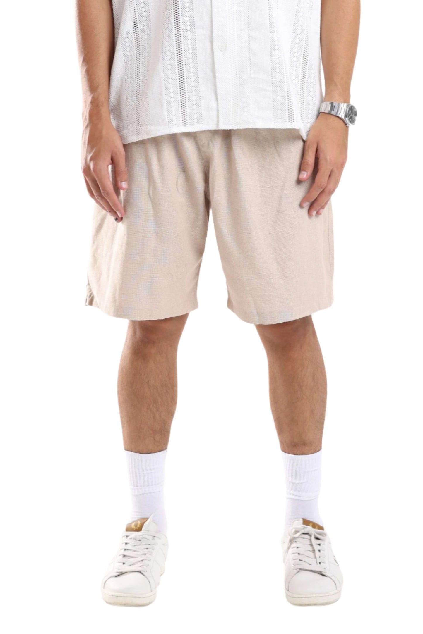 LINEN SHORTS - BEIGE