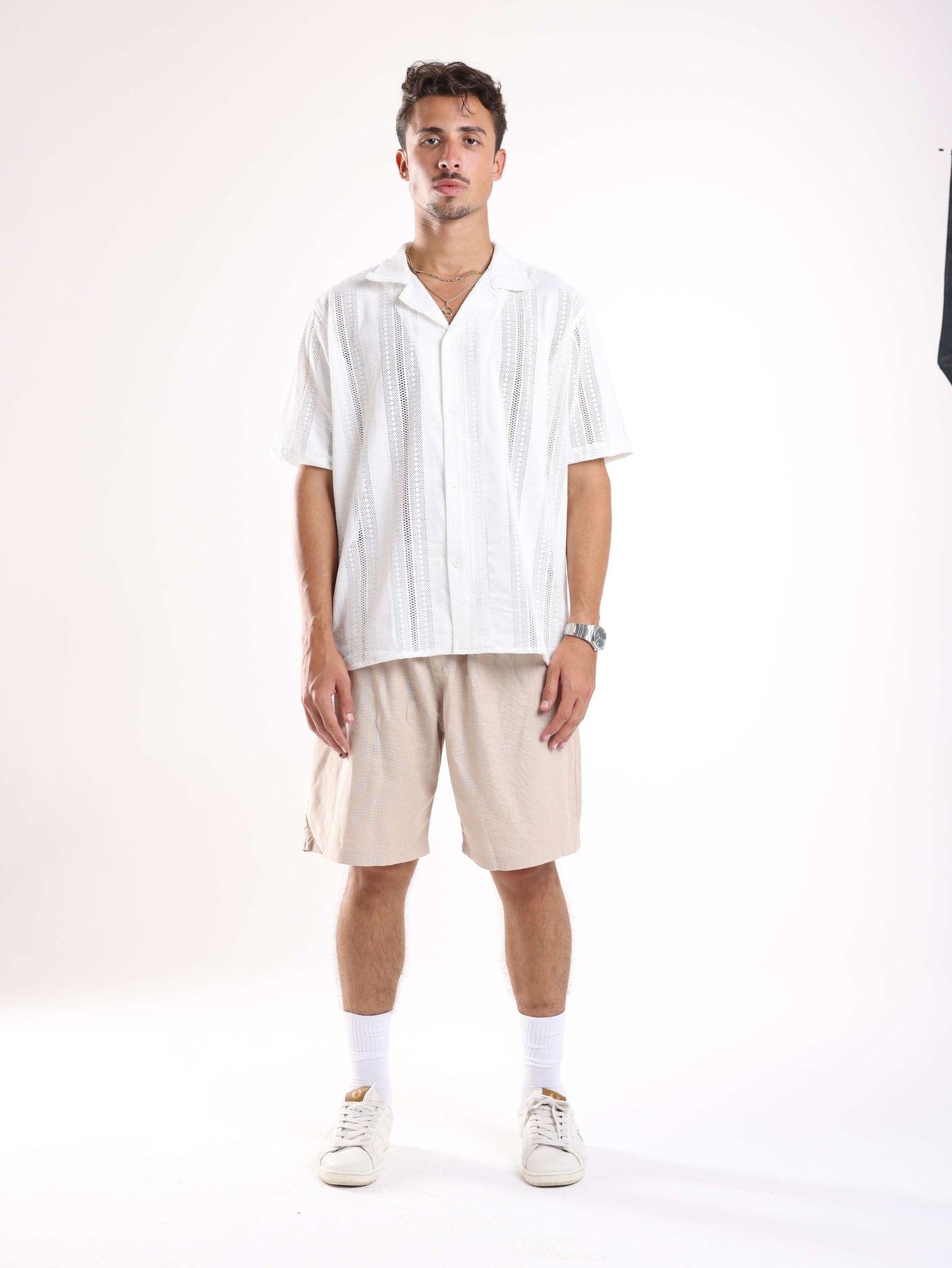 LINEN SHORTS - BEIGE