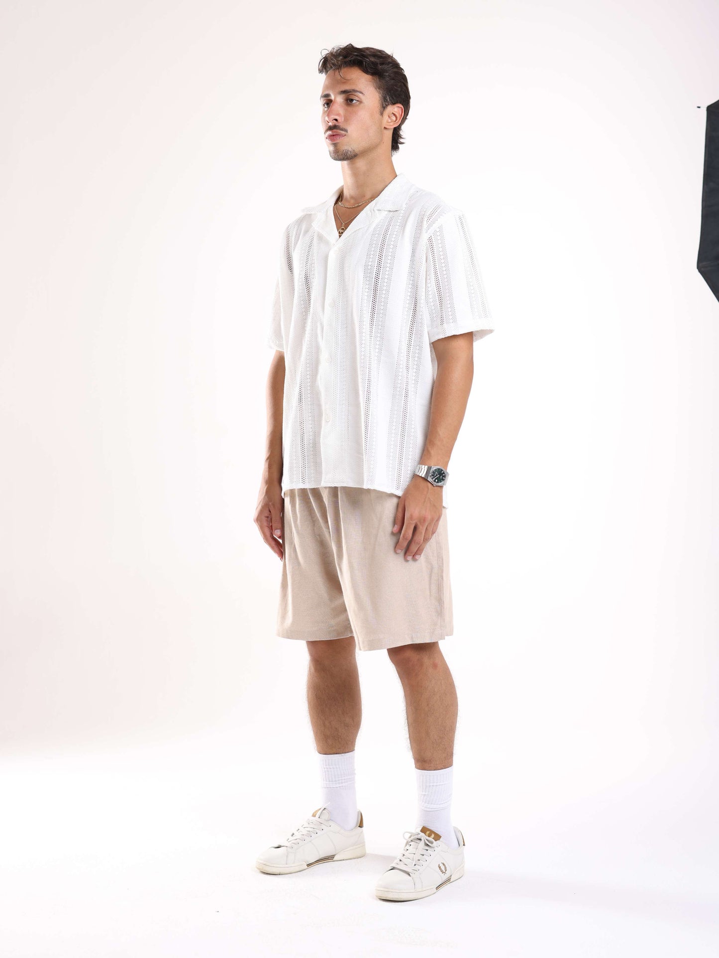 LINEN SHORTS - BEIGE