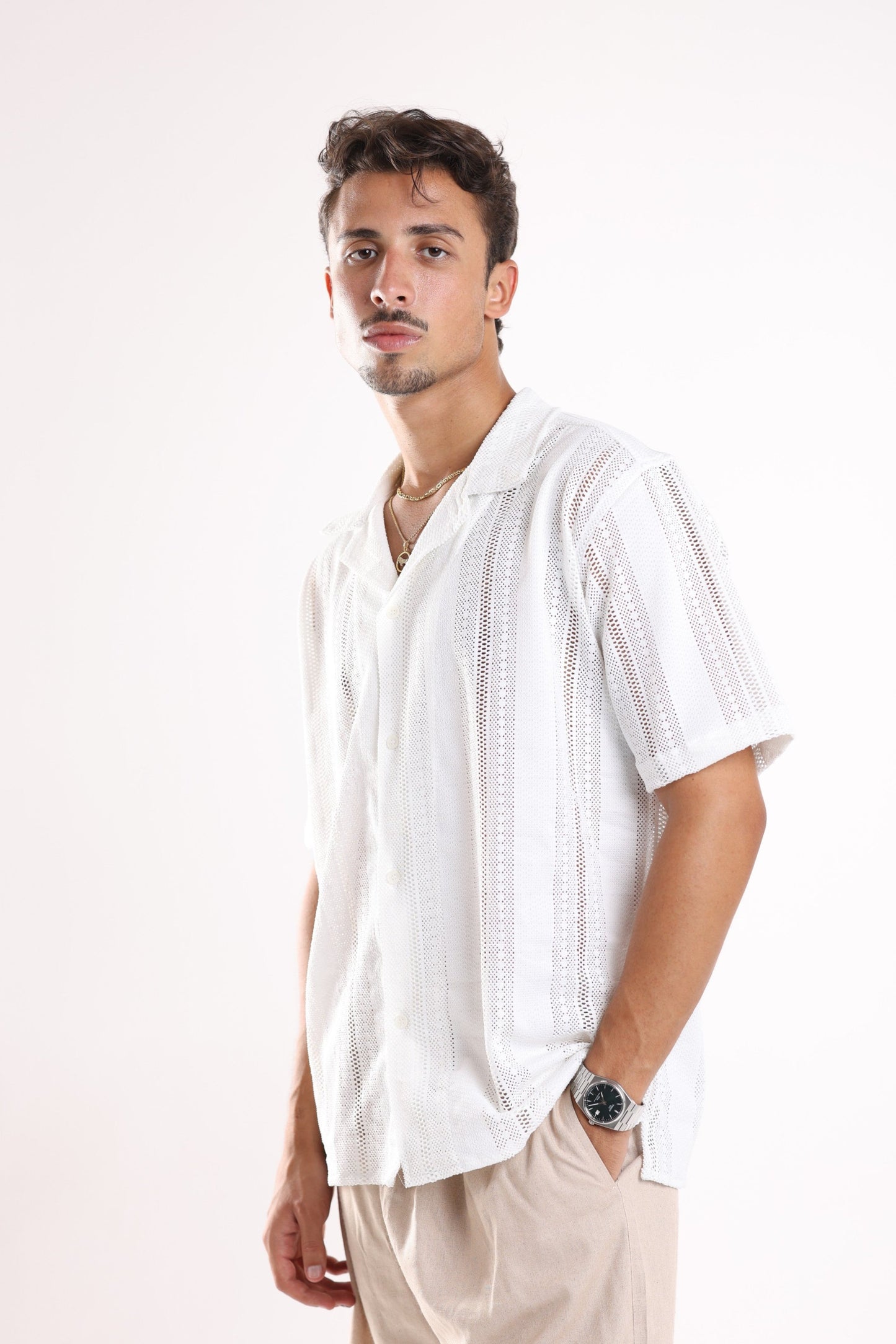 CROCHET SHIRT - WHITE