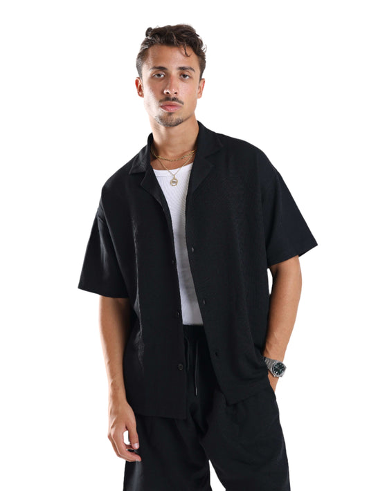 TEXTURED SHIRT - BLACK