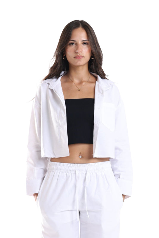 CROPPED SHIRT - WHITE