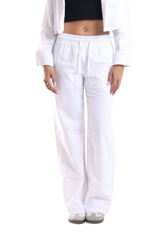 WOMENS LINEN PANTS - WHITE