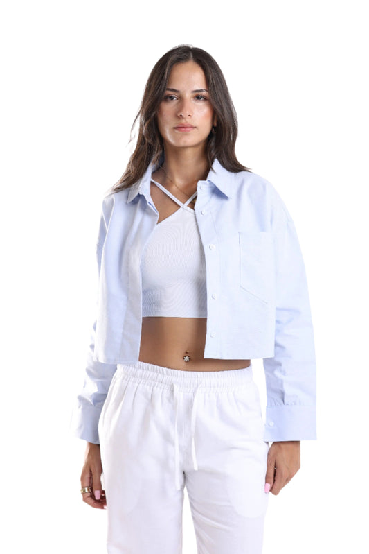 CROPPED SHIRT - BLUE