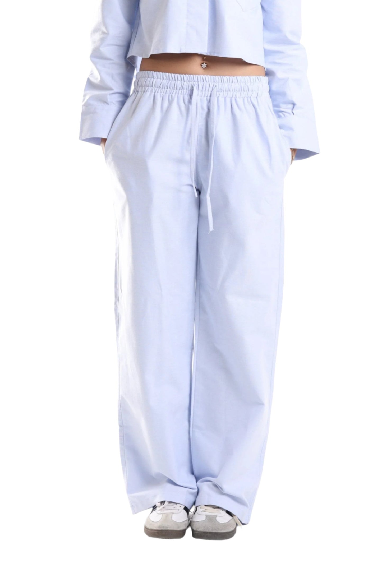 WOMENS LINEN PANTS - BLUE