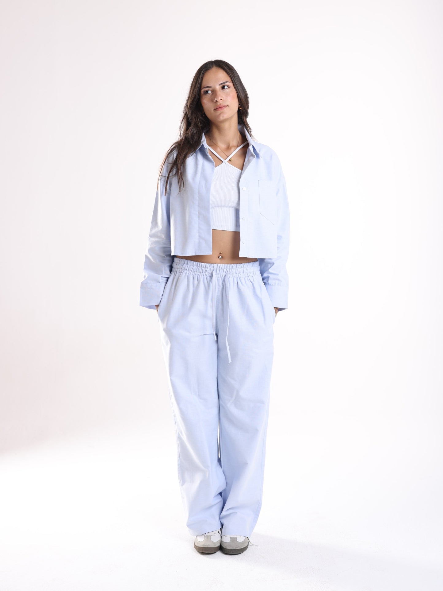 WOMENS LINEN PANTS - BLUE