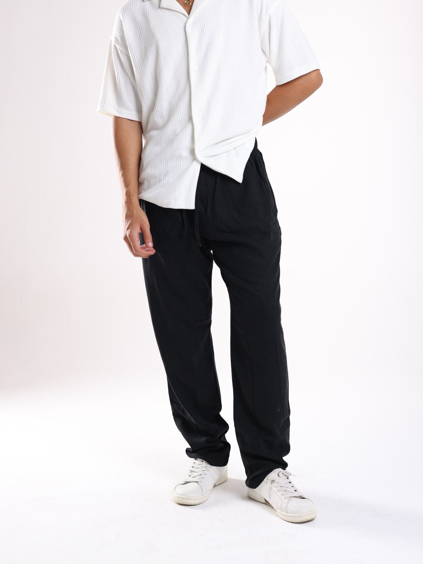 MENS LINEN PANTS - BLACK