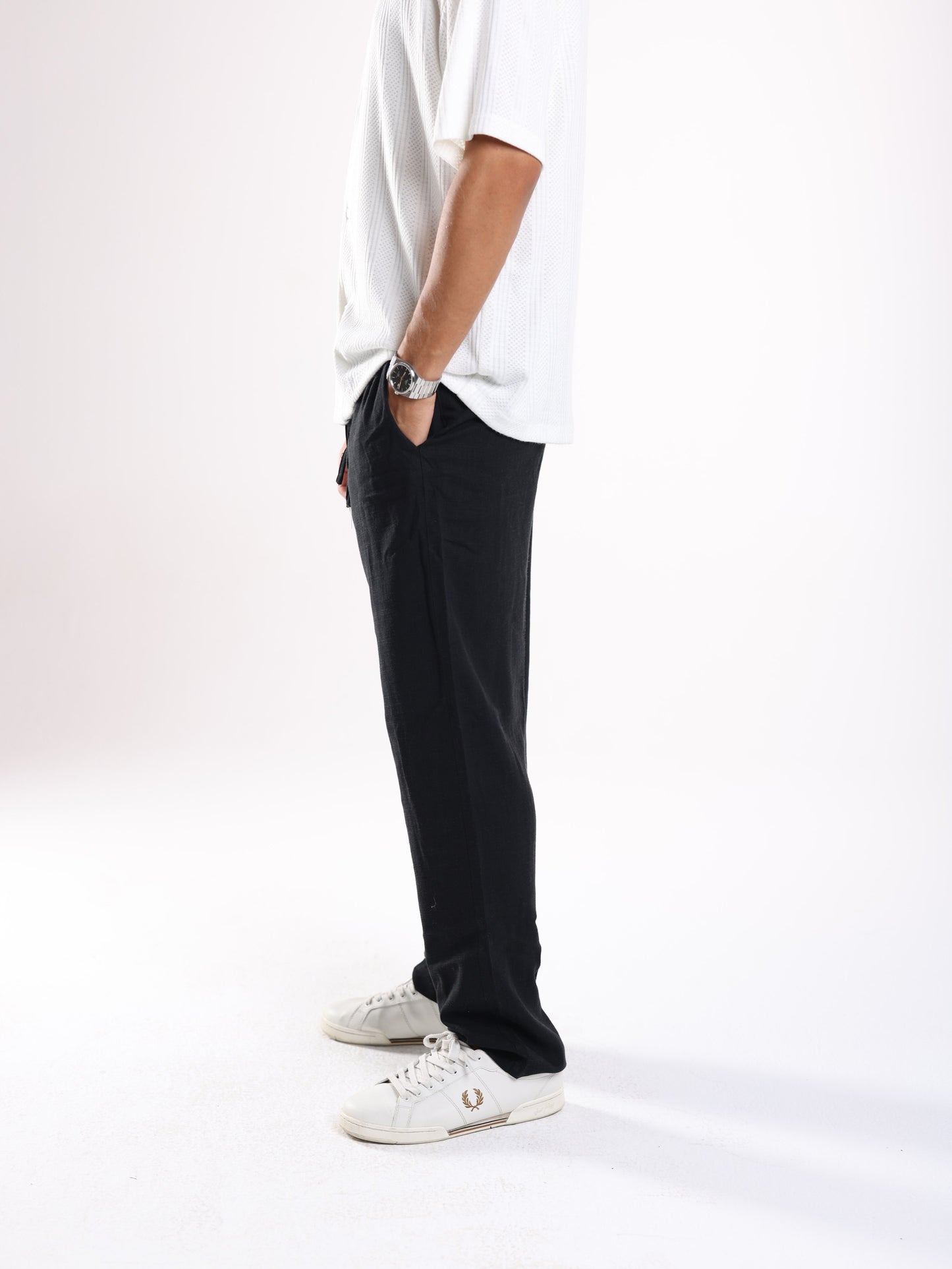 MENS LINEN PANTS - BLACK