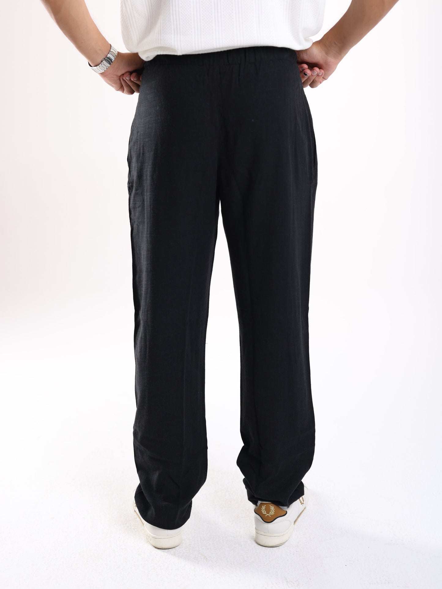 MENS LINEN PANTS - BLACK