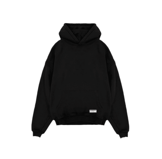 Black Basic Oversized Hoodie