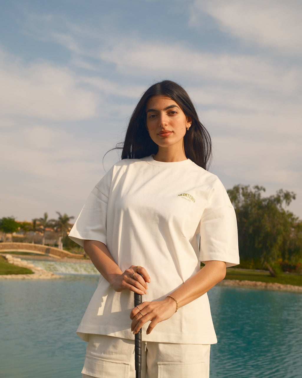 PALMA BLUSH TEE - WHITE