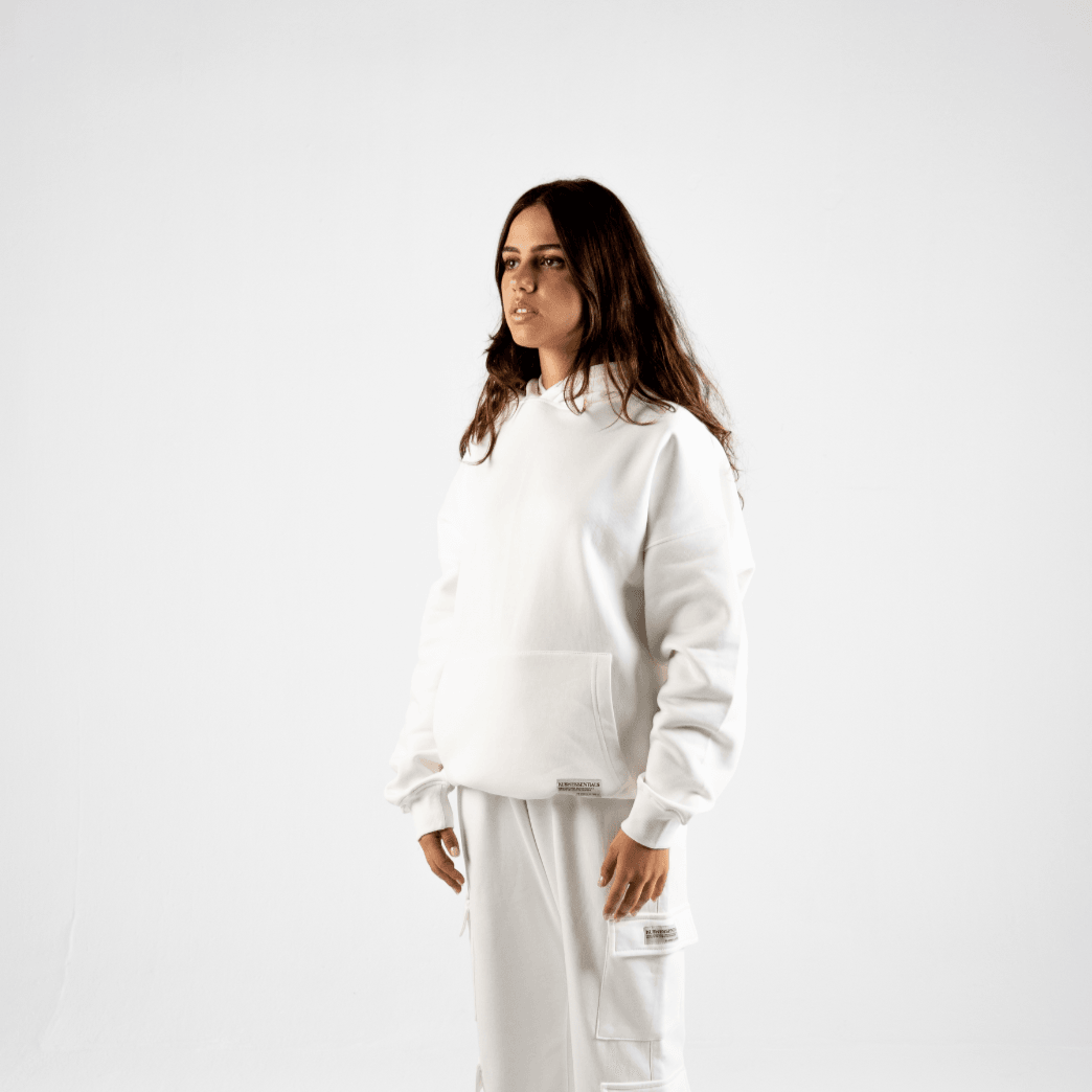 White Basic Oversized hoodie