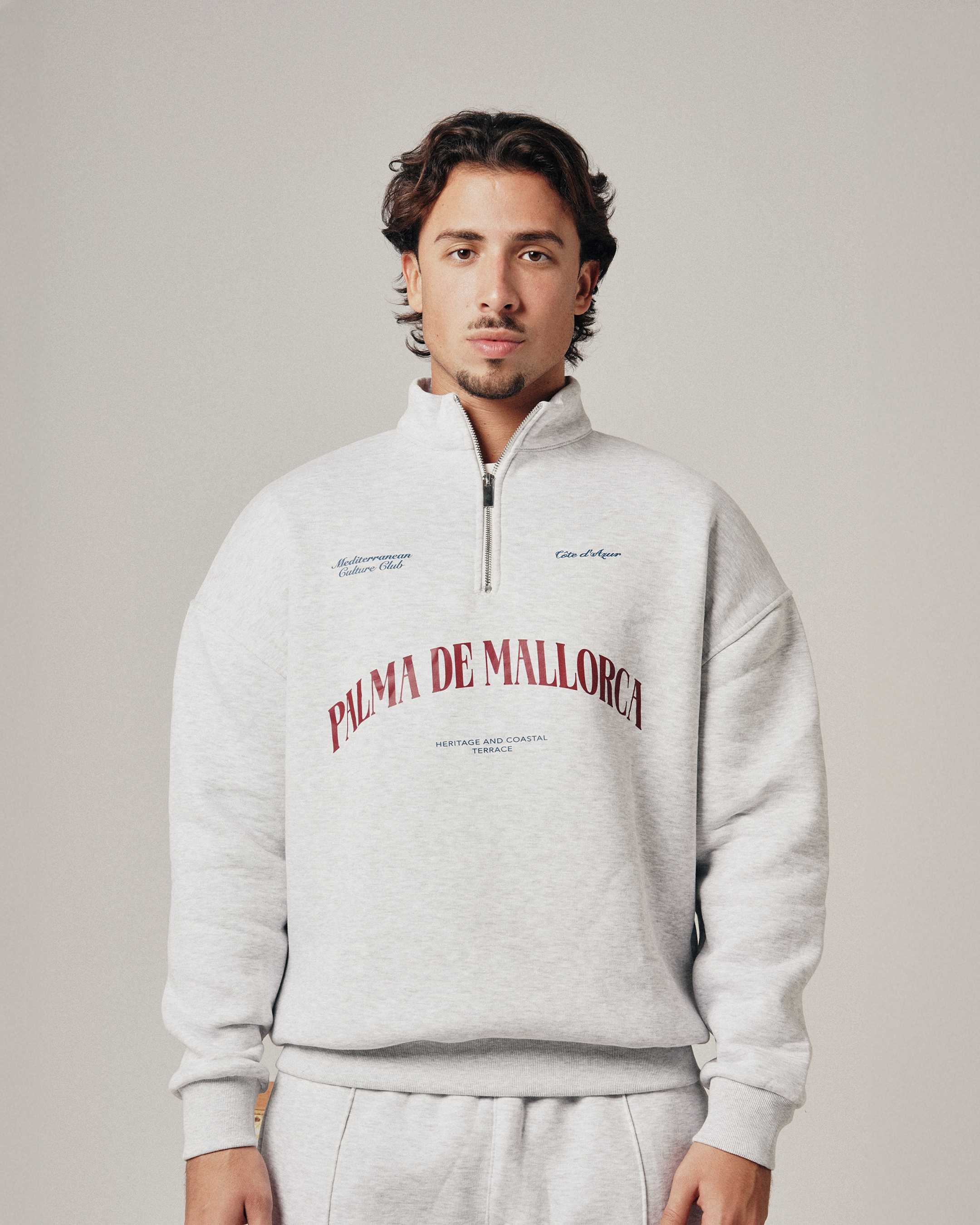 MALLORCA QUARTER ZIP - GREY