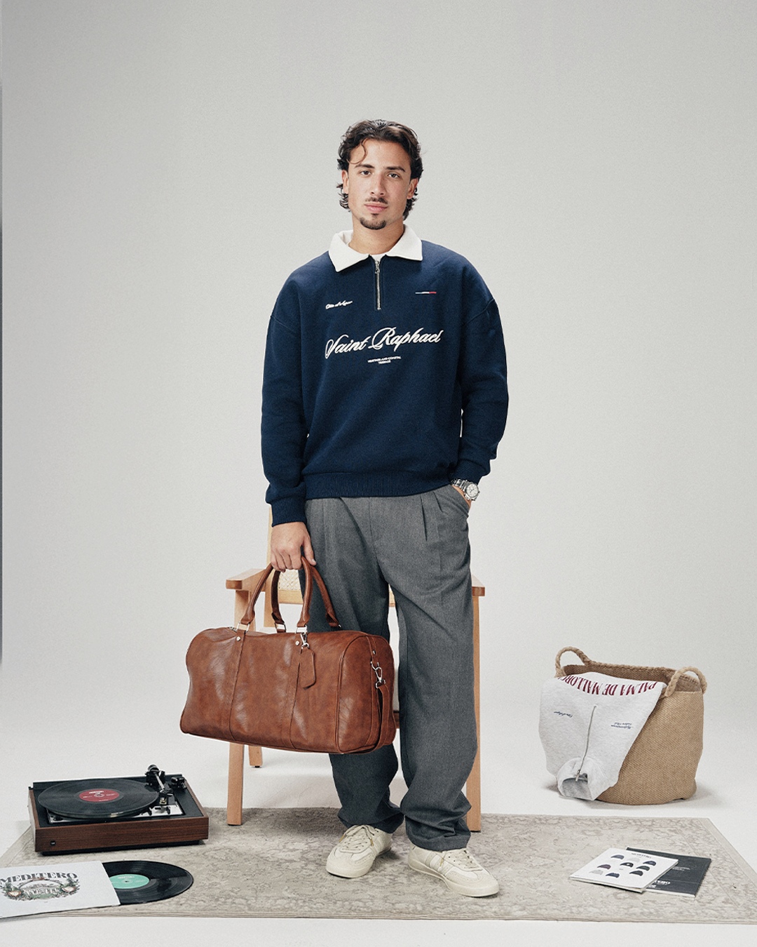 SAINT RAPHAEL COLLARED SWEATER - NAVY