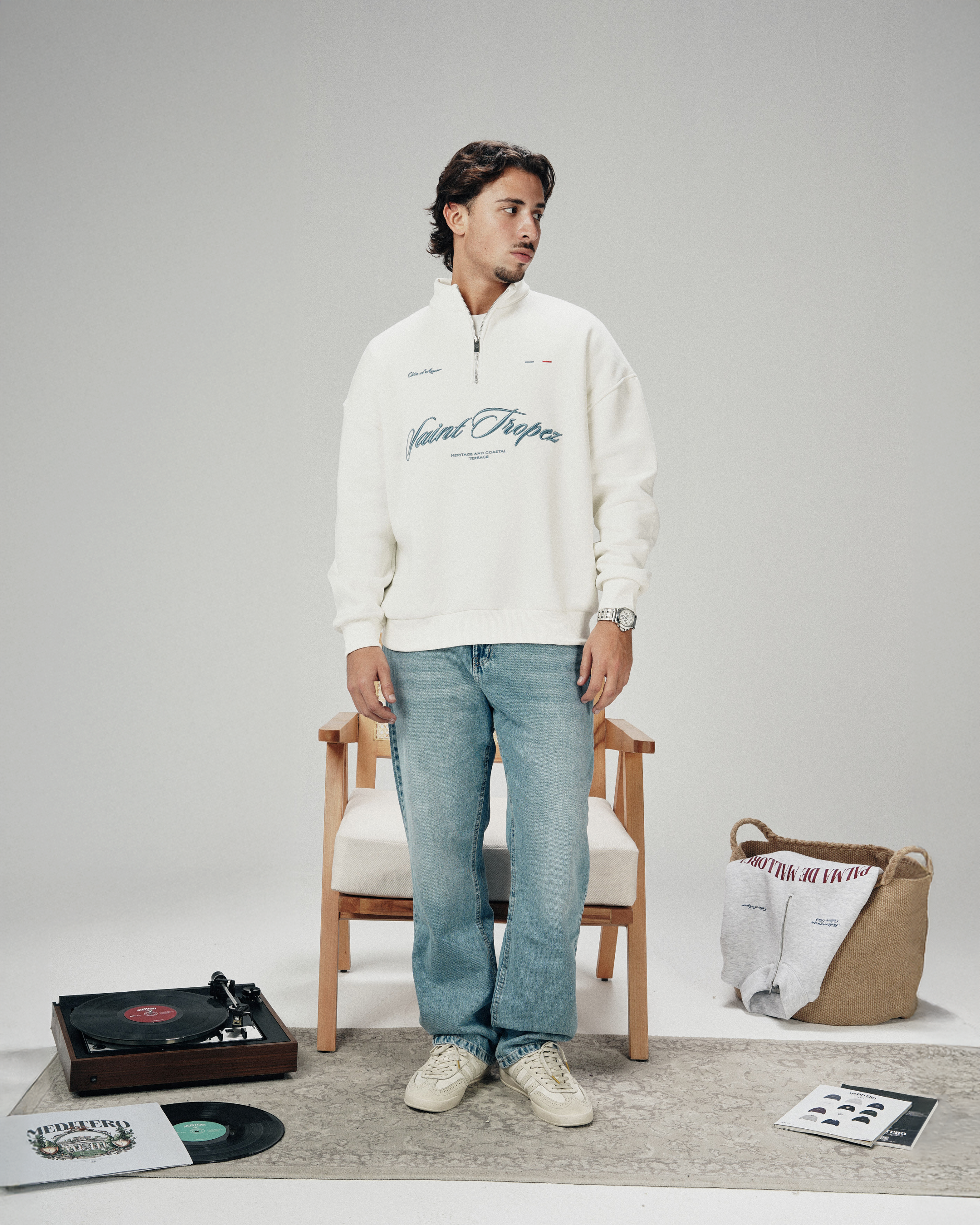 SAINT TROPEZ QUARTER ZIP - WHITE