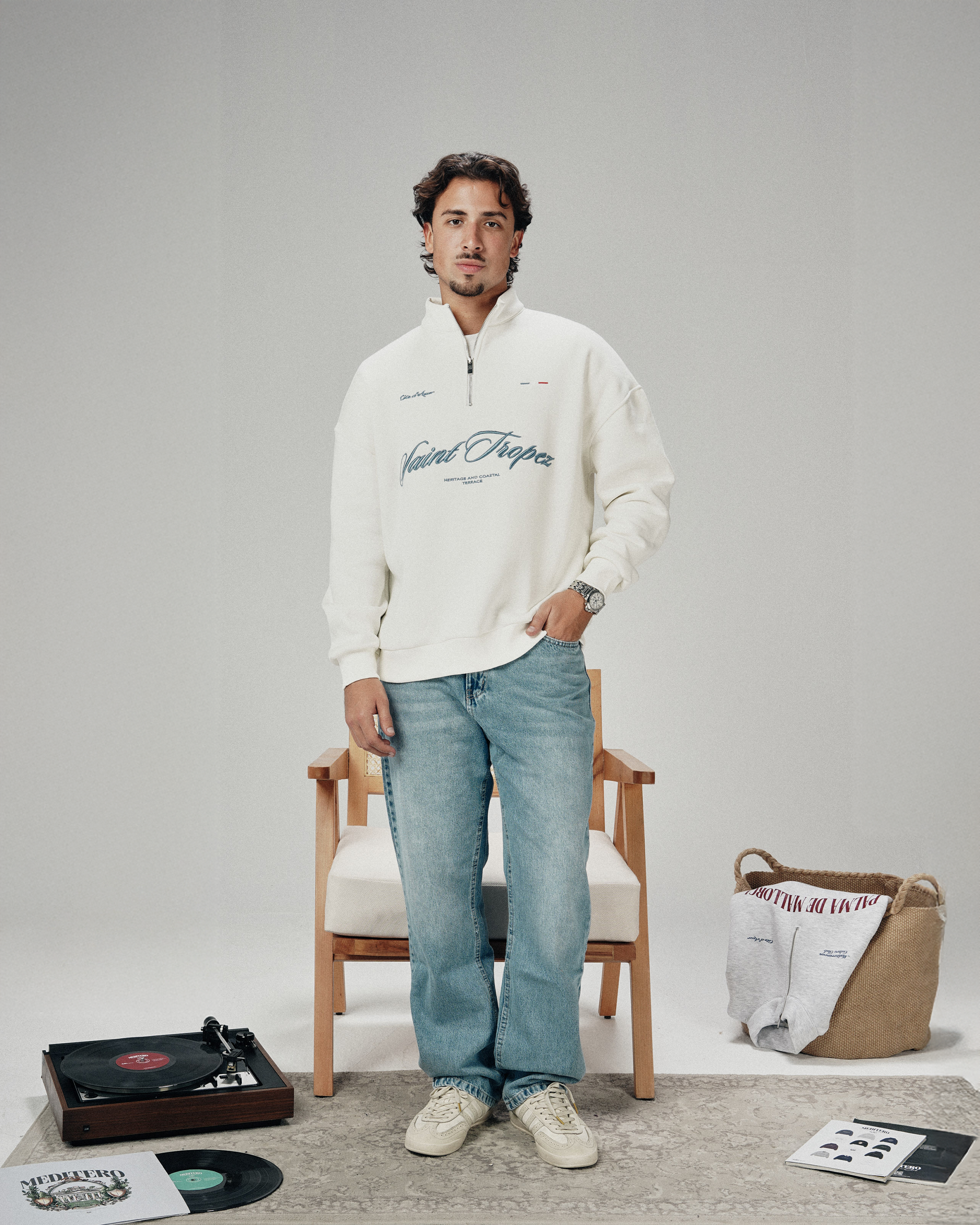 SAINT TROPEZ QUARTER ZIP - WHITE