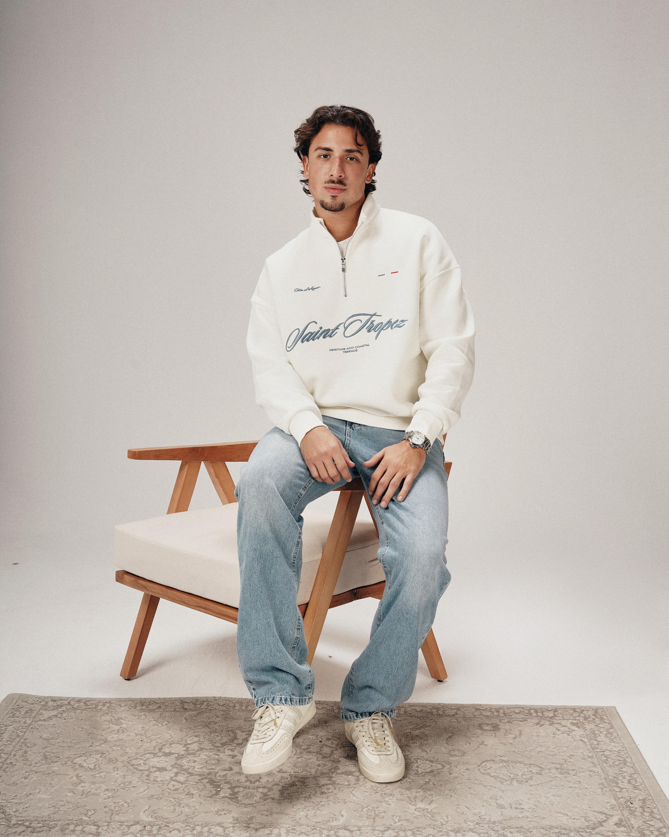 SAINT TROPEZ QUARTER ZIP - WHITE