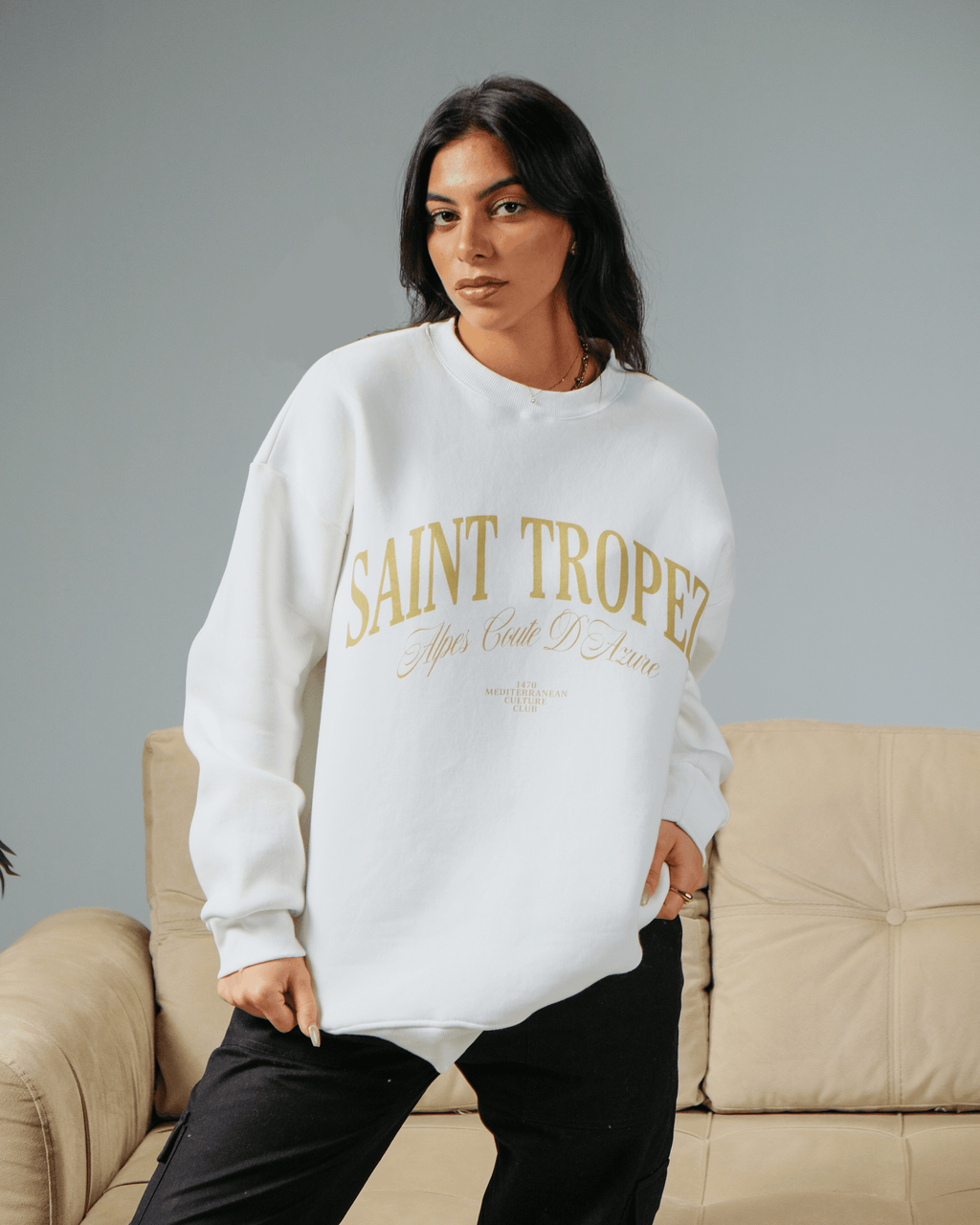 SAINT TROPEZ CREWNECK - WHITE