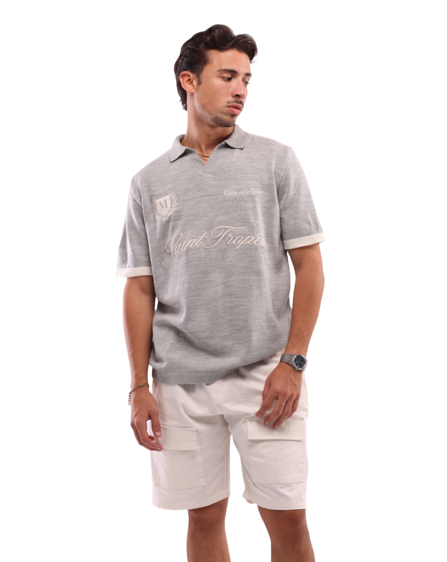 STZ KNITTED POLO - GREY