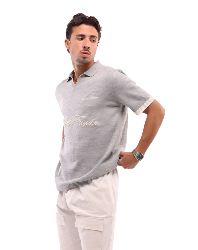 STZ KNITTED POLO - GREY