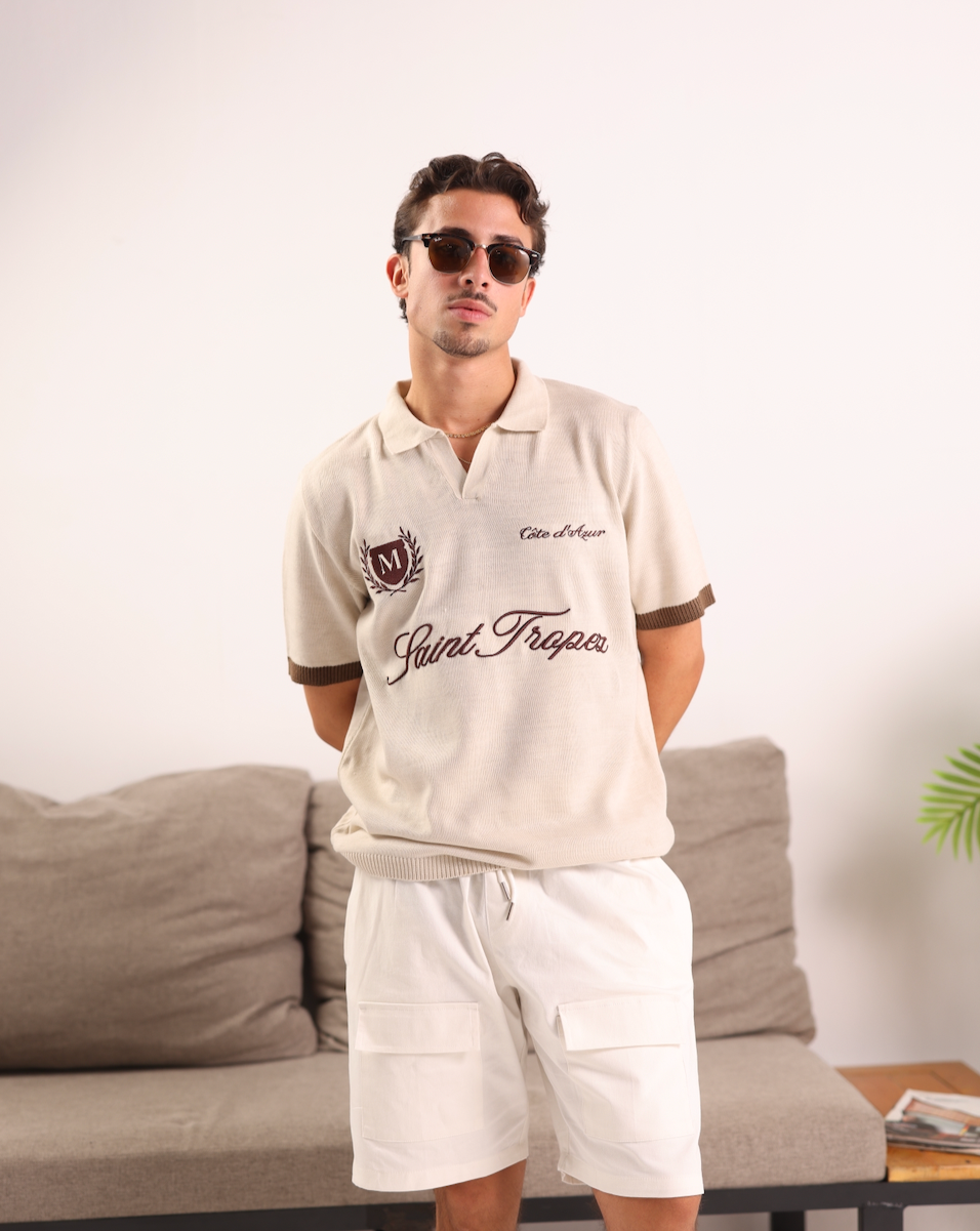 STZ KNITTED POLO - BEIGE