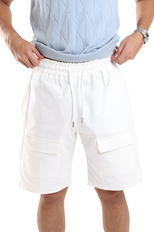 DOUBLE POCKET SHORTS - WHITE