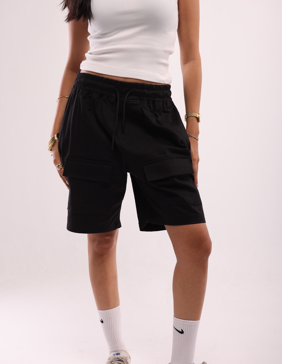 DOUBLE POCKET SHORTS - BLACK