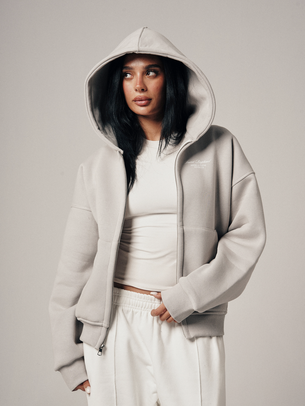 SAINT RAPHAEL ZIPUP HOODIE - SILVER
