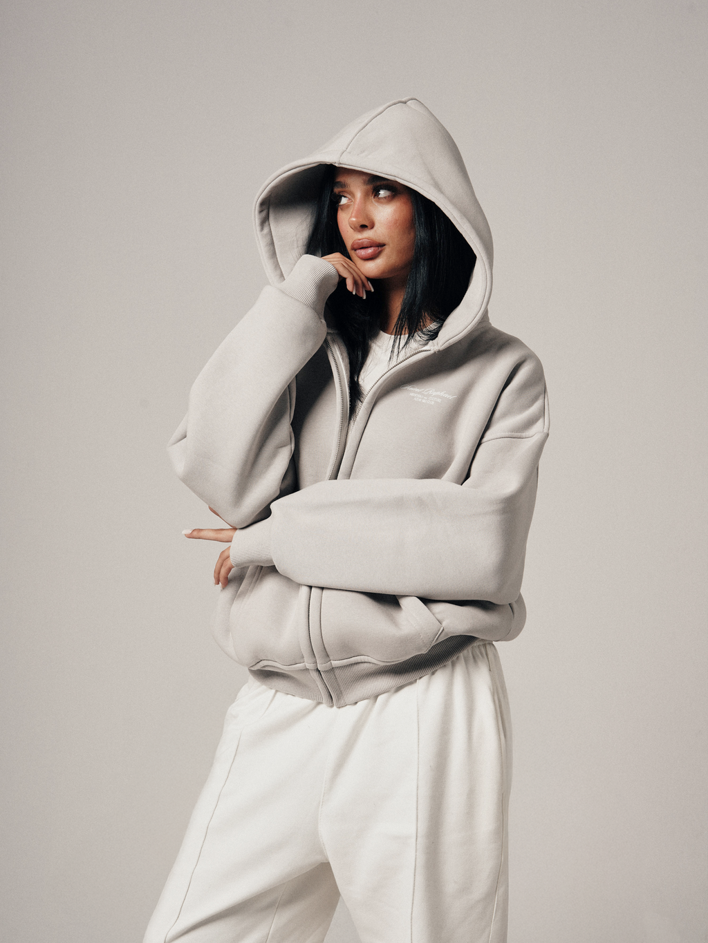 SAINT RAPHAEL ZIPUP HOODIE - SILVER