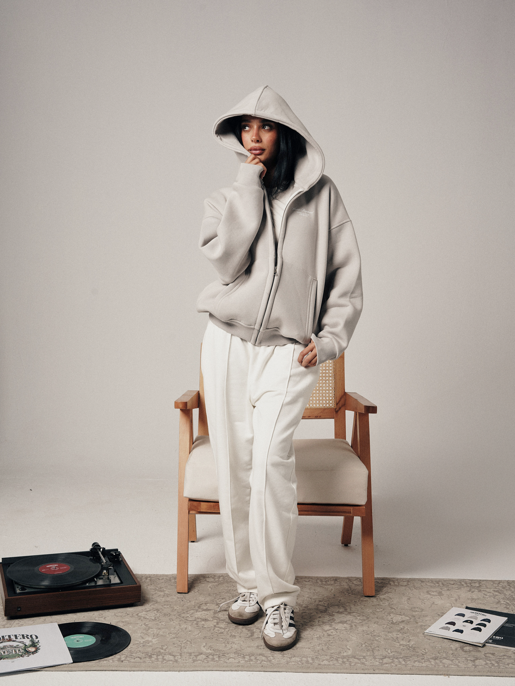 SAINT RAPHAEL ZIPUP HOODIE - SILVER